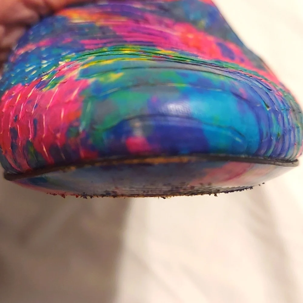Brian Atwood Multicolored Snakeskin Flats Sz 10/41 GUC